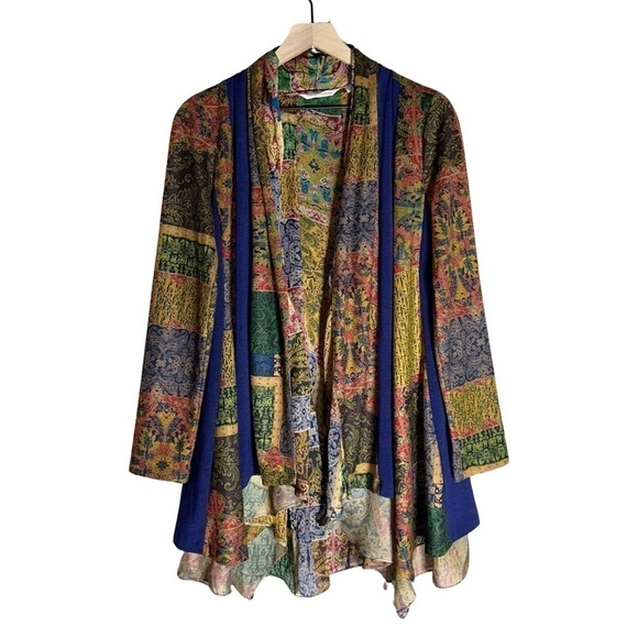 Soft Surroundings Open Front Izmir Mixed Print Boho Cardigan Jacket - Size XS - Picture 1 of 8